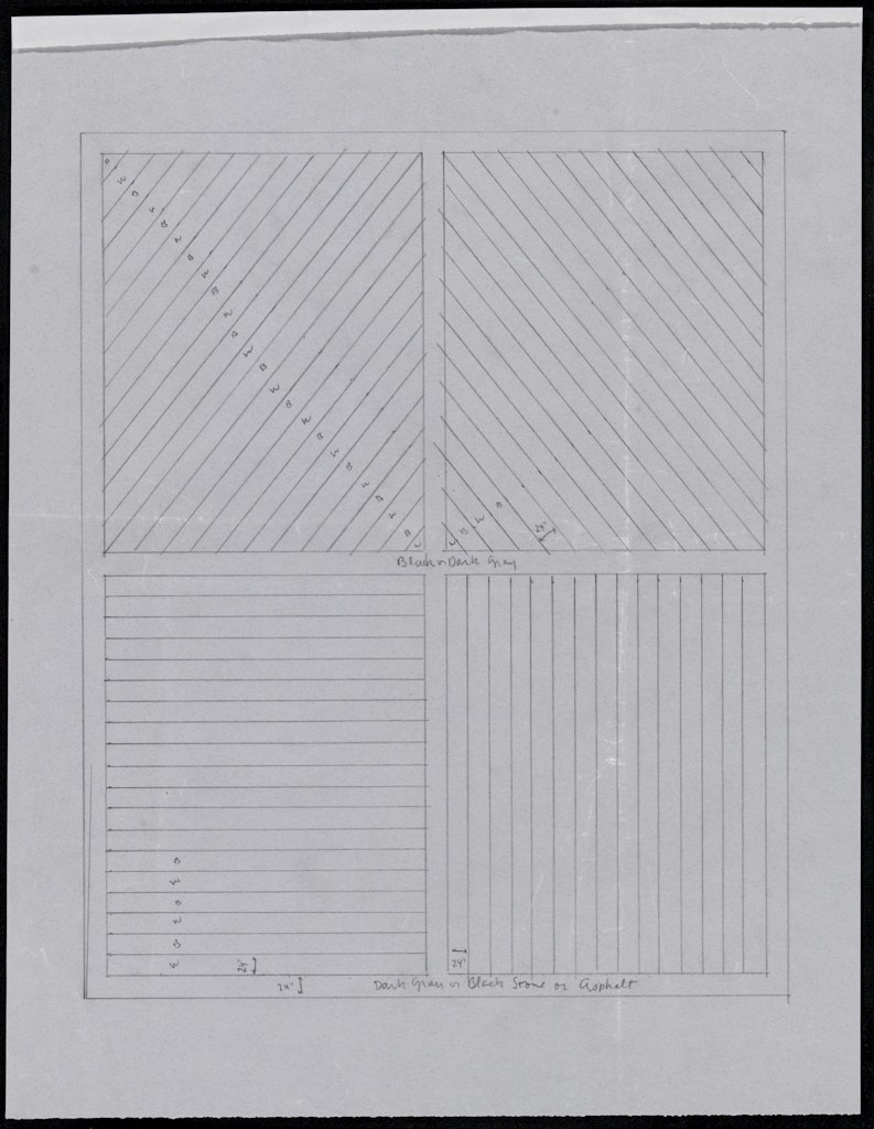 Maquette for crosswalk, Lines in Two Directions, between Walker Art Center and the Minneapolis Sculpture Garden (schematic drawing for four rectangles)