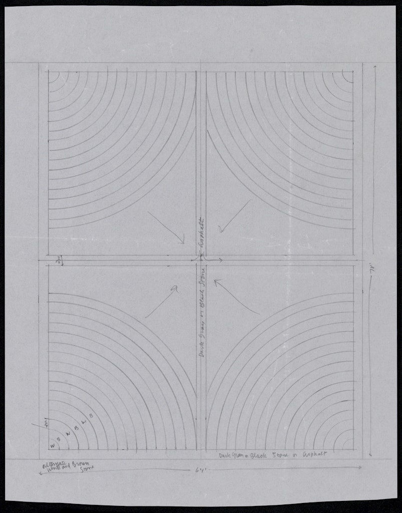 Maquette for crosswalk, Lines in Two Directions, between Walker Art Center and the Minneapolis Sculpture Garden (schematic drawing of 4 1/4 circles)