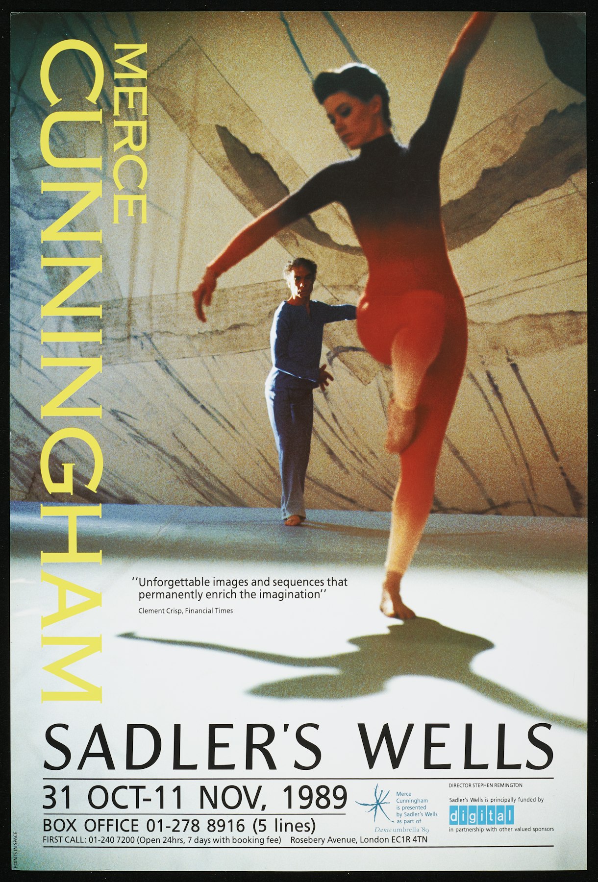 poster for Merce Cunningham Sadler's Wells, October 31 - November