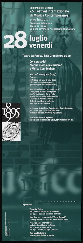 poster for La Biennale Di Venezia: July 28 - 30, 1995