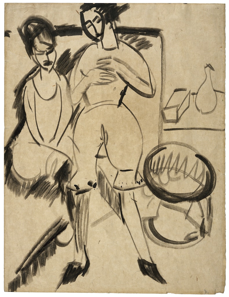 Zwei Mädchen auskleidend (Two Girls Undressing)