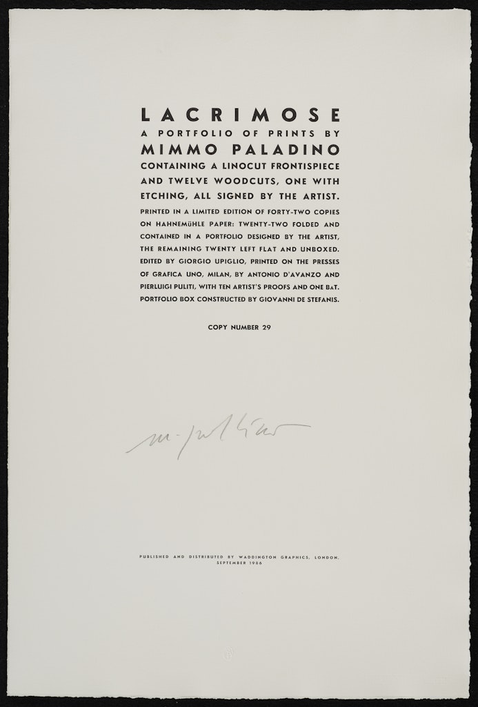 colophon from Lacrimose