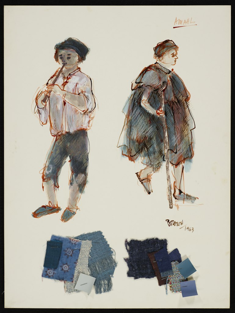 costume drawing for Amahl and the Night Visitors