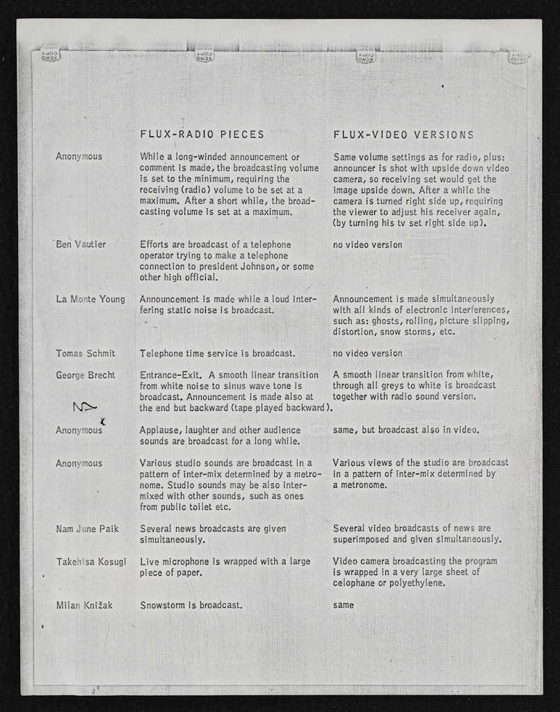 Flux-Radio Pieces/Flux-Video Versions