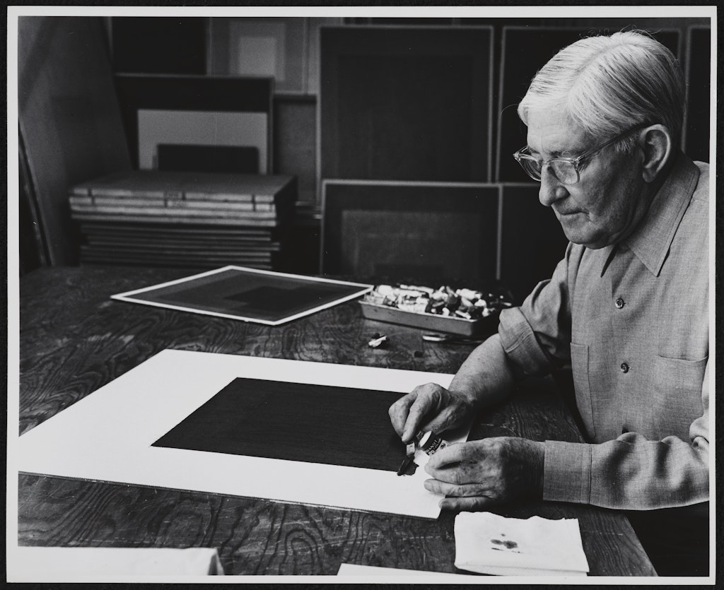 Josef Albers, artist's studio, Connecticut