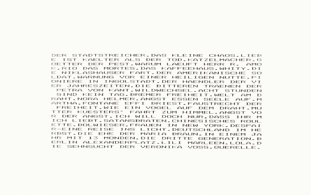 Untitled (Fassbinder Filmography)